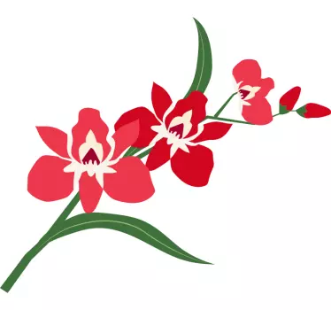 Blume Aufkleber Einfache orchideenblume - TenStickers