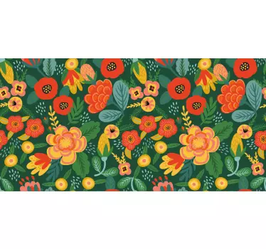 Klebefolie für Möbel Rote und gelbe große blüten - TenStickers