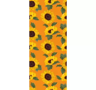Folie kühlschrank sonnenblumenillustration - TenStickers
