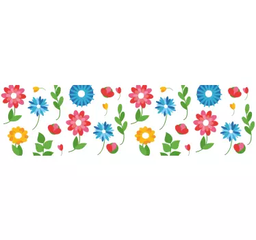 Bordüre selbstklebend lebhafte blumenkomposition - TenStickers