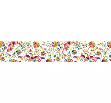 Bordüre selbstklebend mit lebendigen blumenmotiven - TenStickers
