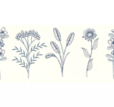 Bordüre selbstklebend florale dekoration - TenStickers
