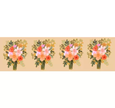 Bordüre selbstklebend mit blumenmuster - TenStickers
