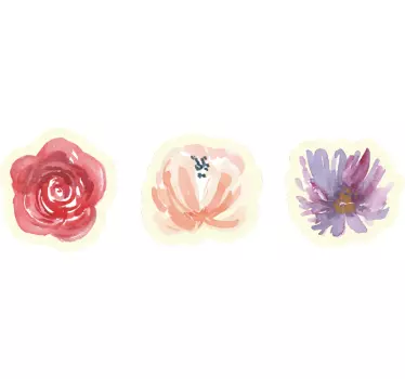 Bordüre selbstklebend im floralen aquarelldesign - TenStickers