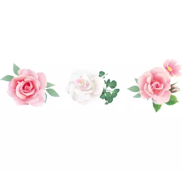 Bordüre selbstklebend elegantes rosenarrangement - TenStickers
