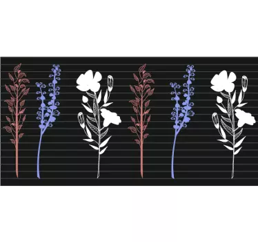 Tapetenbordüre Kräuter wildblumen vintage-stil - TenStickers
