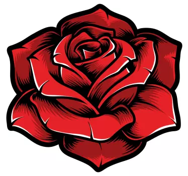 Türfolie Rose auf weiß - TenStickers
