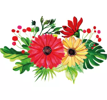 Blume Aufkleber Verschiedene farbe von sonnenblumen - TenStickers