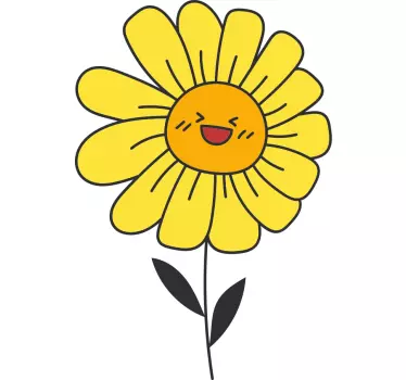 Türfolie Glückliche cartoon-sonnenblume - TenStickers