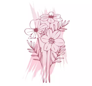 Folie tür im floralen minimalistischen design - TenStickers