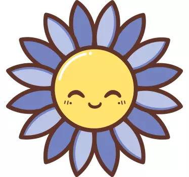 Folie tür mit fröhlichem sonnenblumen design - TenStickers