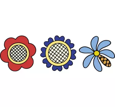 Fahrrad aufkleber mit verspielten blumenmotiven - TenStickers