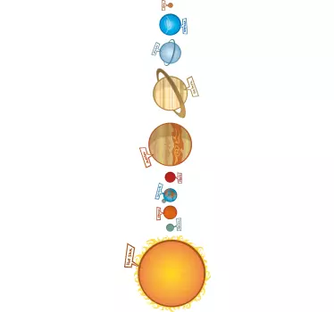 Farbiges Sonnensystem Aufkleber - TenStickers
