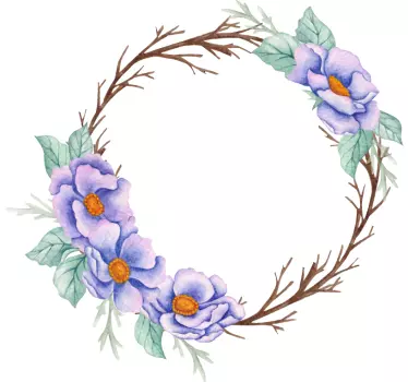 Folie tür im floralen kreismuster - TenStickers