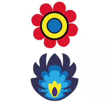 Fahrrad aufkleber mit blumen- und blütenmustern - TenStickers