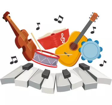 Musikalisches wandtattoo instrumentenensemble - TenStickers