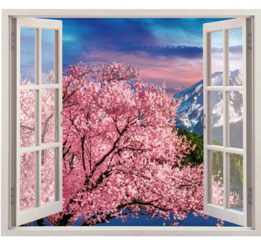 Blume Aufkleber 3d-ansichten zu einem frühlingsrosa-baum - TenStickers