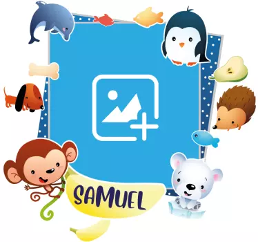 Wandtattoo kinderzimmer verspielter tierrahmen - TenStickers