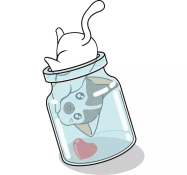 Laptop aufkleber verspielte katzen dose - TenStickers