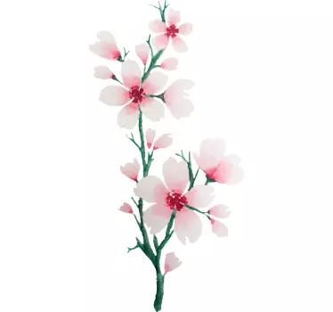 Folie tür mit blühendem blumenast - TenStickers