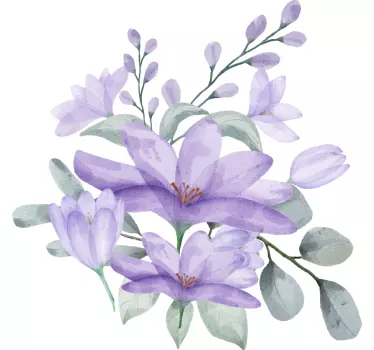 Folie tür lavendelblumenarrangement - TenStickers