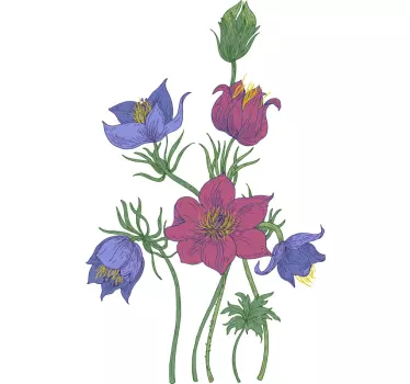 Wandtattoo Schlafzimmer hübsche Wildblumen - TenStickers