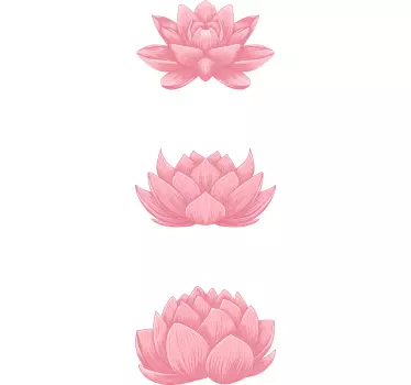Folie tür mit lotusblumenarrangement - TenStickers