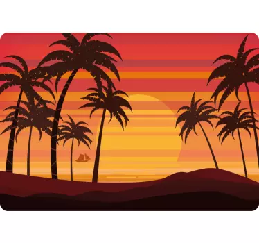 Laptop aufkleber tropische abendlandschaft - TenStickers