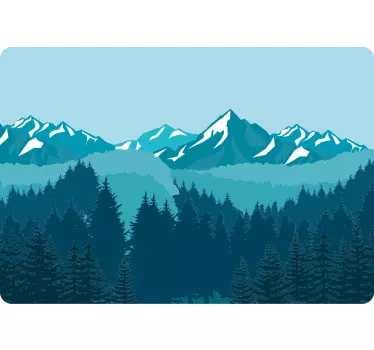 Laptop Aufkleber blaue Landschaft Wandtattoo Berge - TenStickers
