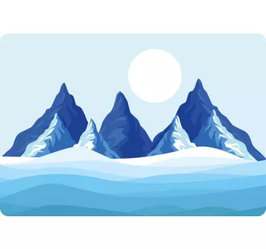 Laptop aufkleber große bergkette - TenStickers