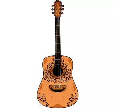 Wandtattoo Schlafzimmer Gitarre orange - TenStickers