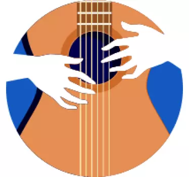 Musikalisches wandtattoo gitarrenhand kunst - TenStickers