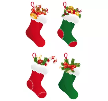 Weihnachtssocken Aufkleber - TenStickers