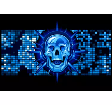 DJ Totenkopf Laptop Aufkleber - TenStickers