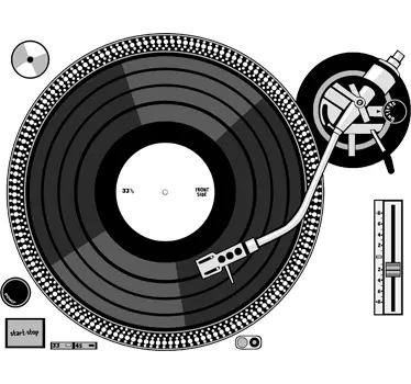 DJ Drehscheibe Laptop Sticker - TenStickers