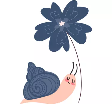 Folie tür schnecke und blume - TenStickers