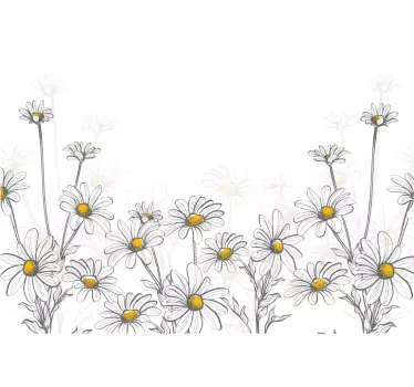Laptop aufkleber mit gänseblümchen illustration - TenStickers