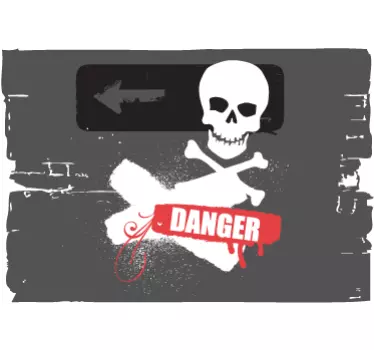 Laptop Sticker Danger - TenStickers