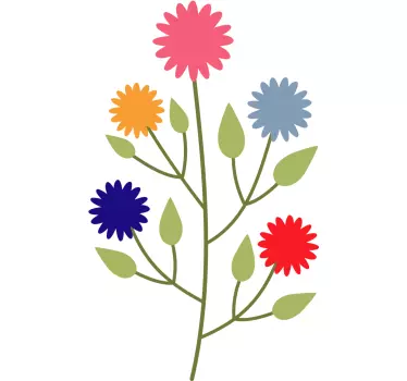 Türfolie Mehrere Farben von blumen - TenStickers