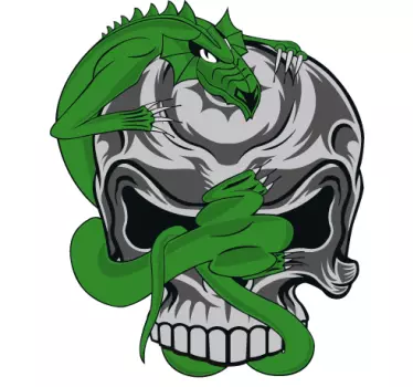 Totenkopf mit Eidechse Aufkleber - TenStickers