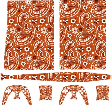Ps4 aufkleber mit paisley-muster - TenStickers