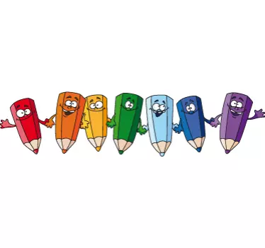 Wandtattoo Kinderzimmer Buntstift Freunde - TenStickers