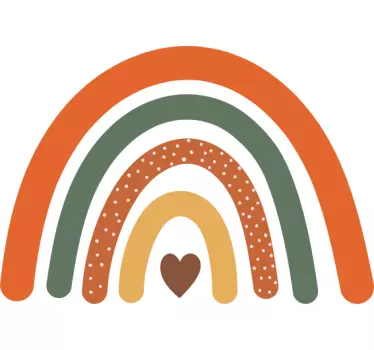 Wandtattoo ornament buntes herz regenbogen - TenStickers