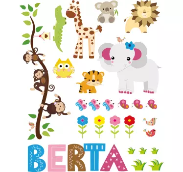Wandtattoo kinderzimmer buntes tiermotiv - TenStickers
