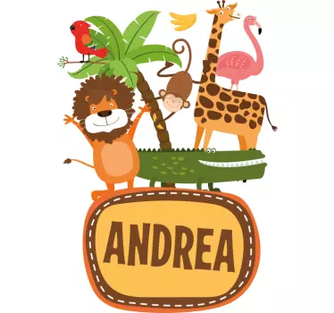 Wandtattoo kinderzimmer dschungel tierfreunde - TenStickers