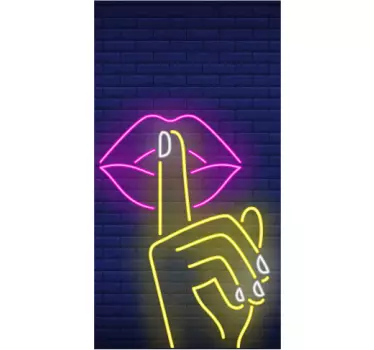Sticker iphone lippen und finger - TenStickers