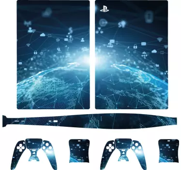 PS5 Skin verbindung zur digitalen welt - TenStickers