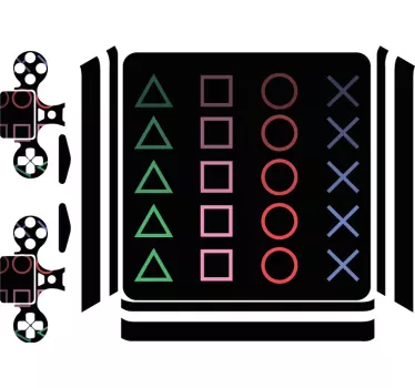 Ps5 skin mit geometrischen gaming-symbolen - TenStickers