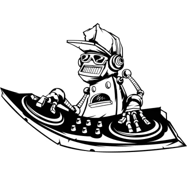 Wandtattoos Jugendzimmer Vintage-dj, der musik spielt - TenStickers