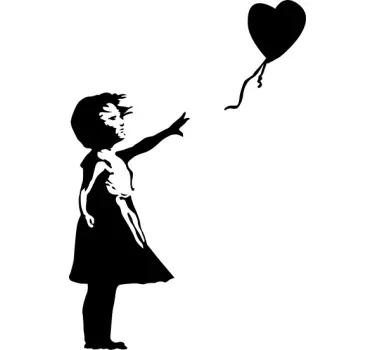 Wandtattoo Wohnzimmer Banksy Mädchen mit Luftballon - TenStickers